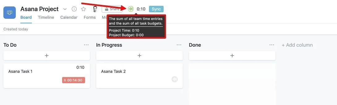 The sum of all task budgets