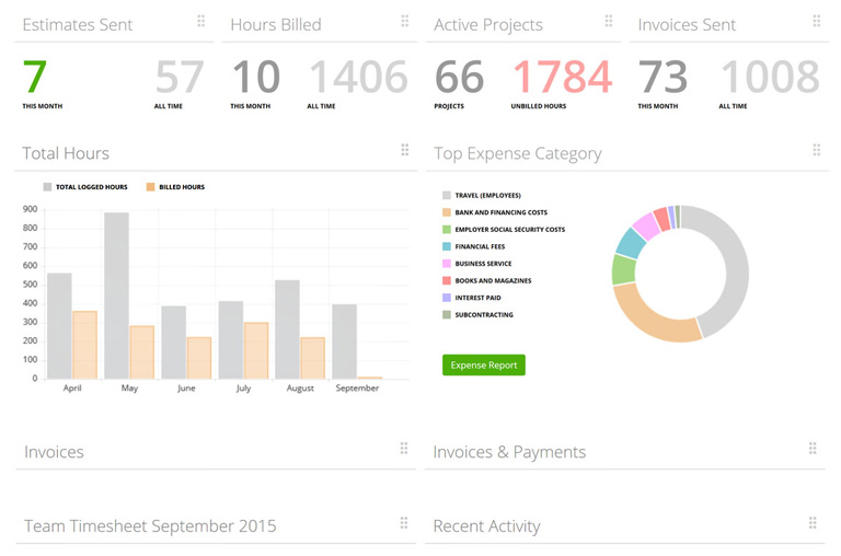 Business performance with detailed company data