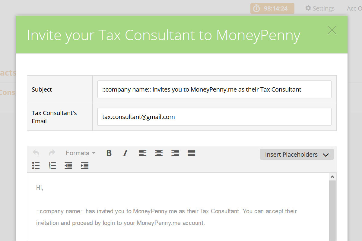 Tax consultant invitation to help work smarter