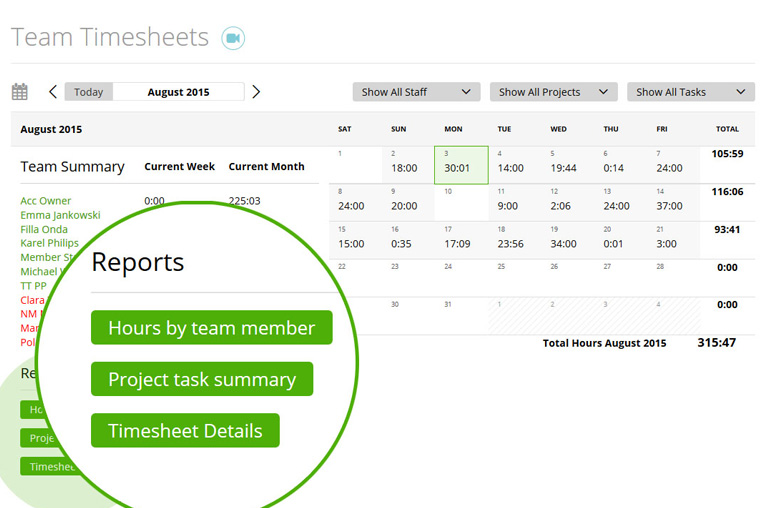 Team management report made easy