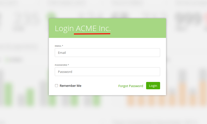 Login page