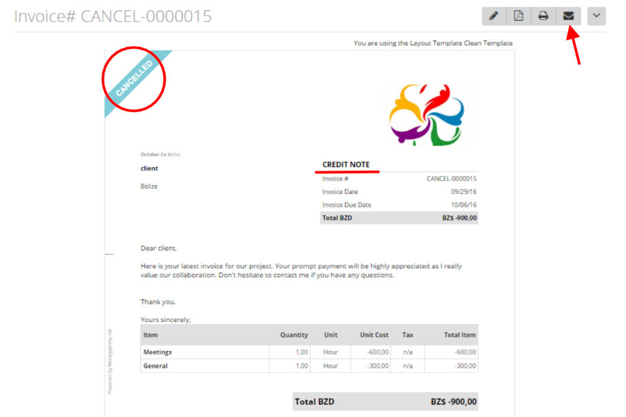 Credit Memo Cancel Invoice – Zistemo Knowledge Base