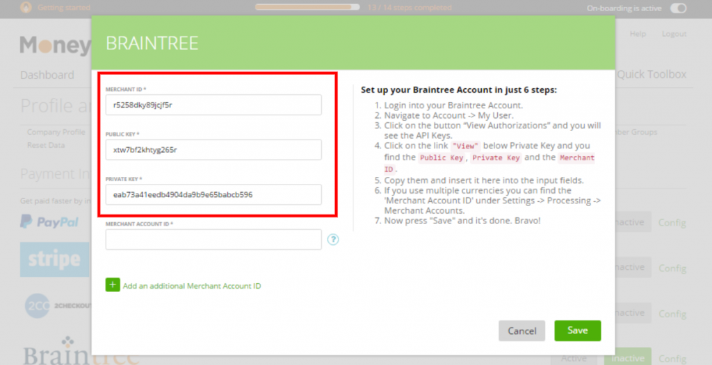 Braintree as a Payment Gateway Zistemo Knowledge Base