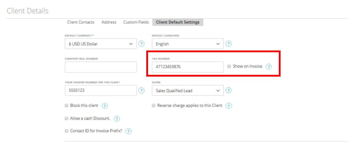 Client’s VAT ID – Zistemo Knowledge Base