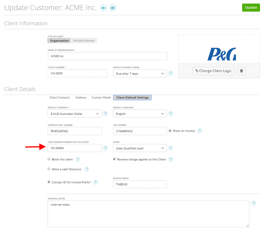 Your Vendor Number for Clients Zistemo Knowledge Base