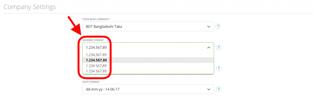 input format number