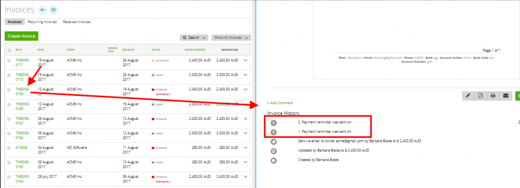 Payment Reminders – Automatic and Manual – Zistemo Knowledge Base