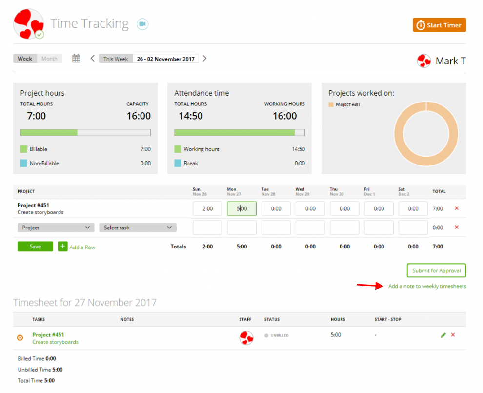 timesheet approval on harvest app