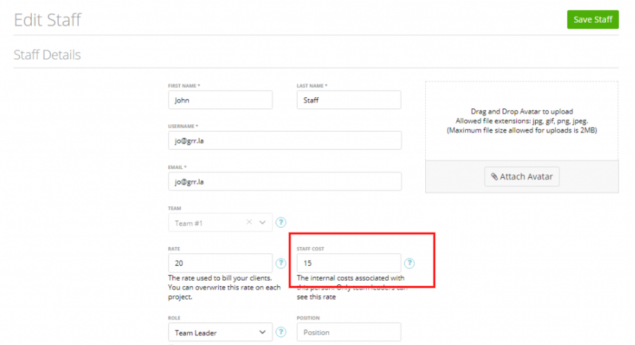 Staff Cost – Zistemo Knowledge Base