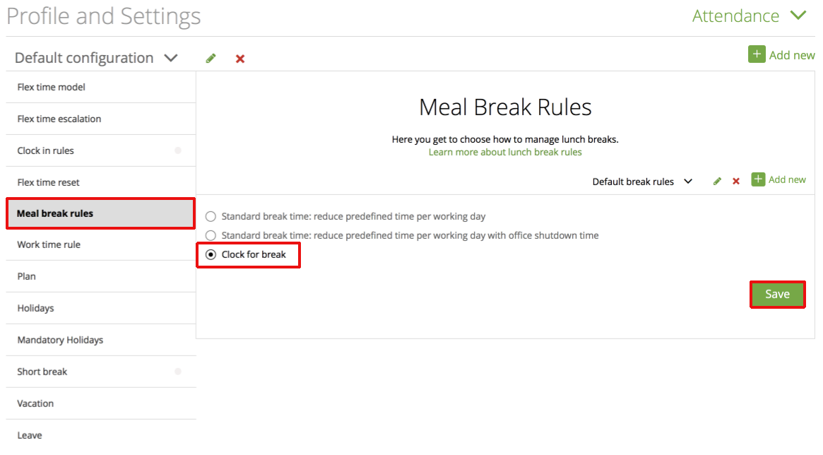 Attendance – Meal Break Rules – Zistemo Knowledge Base