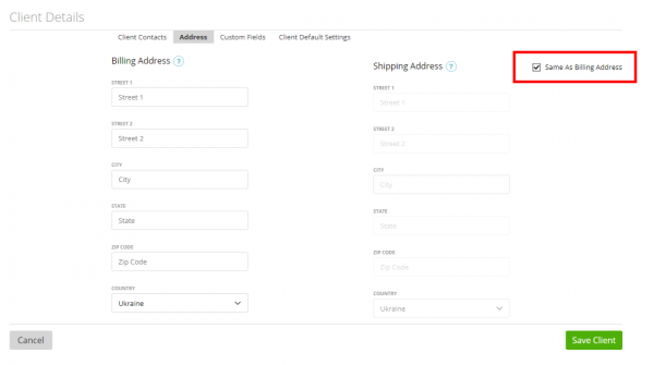 Create/update Client – Zistemo Knowledge Base