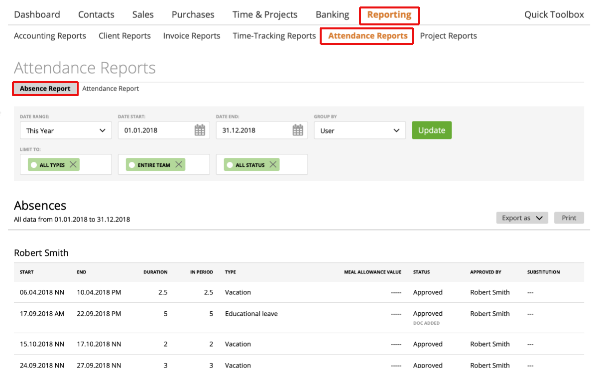 absence-report-zistemo-knowledge-base