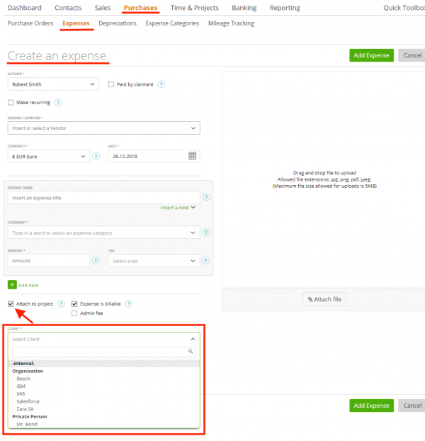 Add an Expense to Project – Zistemo Knowledge Base