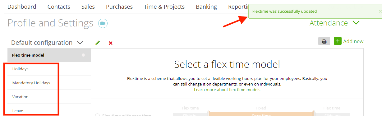 Attendance – Work time model – Zistemo Knowledge Base