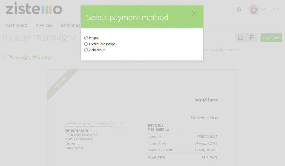 Payments Made by Clients – Zistemo Knowledge Base