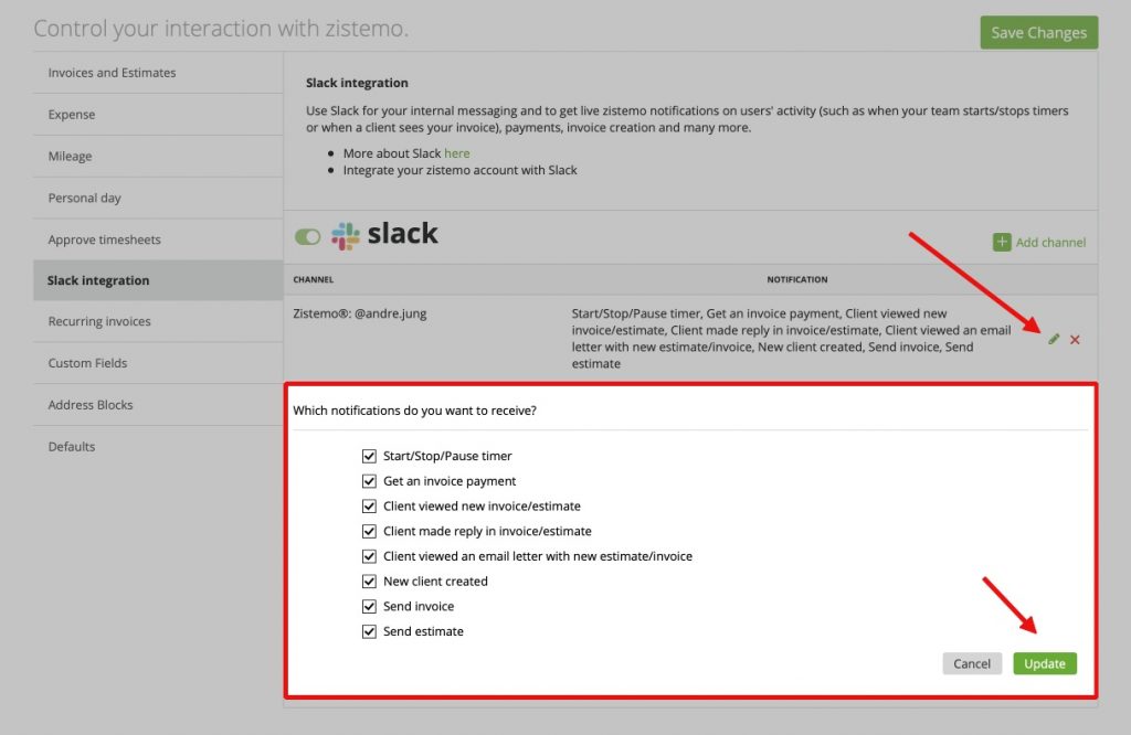Slack Integration – Zistemo Knowledge Base