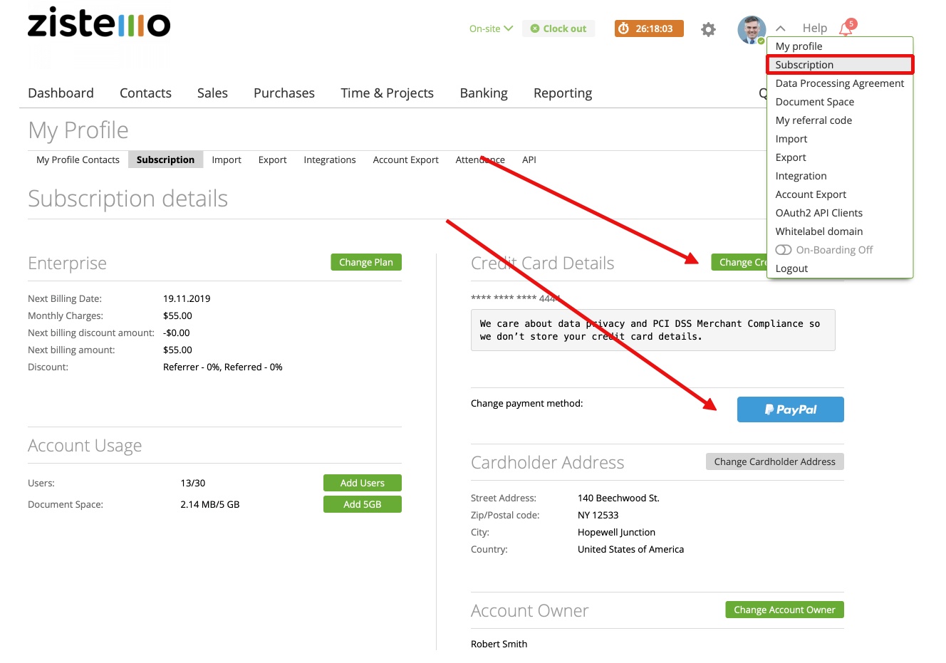 Change Credit Card Details Payment Method Zistemo Knowledge Base