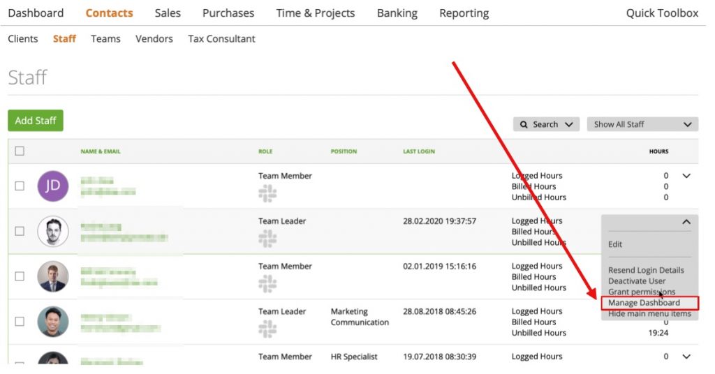 Manage Dashboard for staff members – Zistemo Knowledge Base
