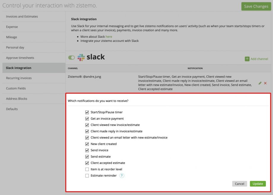 Slack Integration – Zistemo Knowledge Base