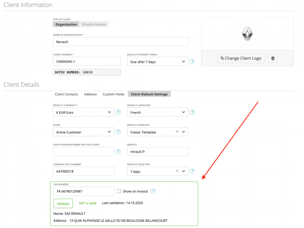 Validate Vat Number – Zistemo Knowledge Base