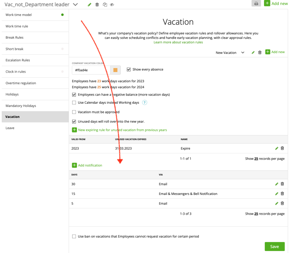 Attendance – Vacation – Zistemo Knowledge Base