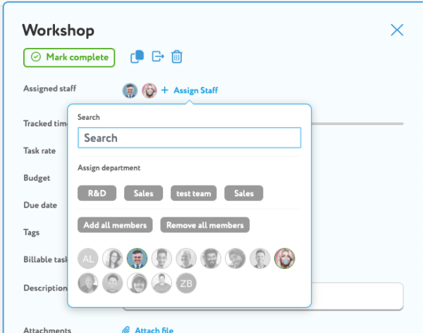 Assign staff to task and checklist – Zistemo Knowledge Base