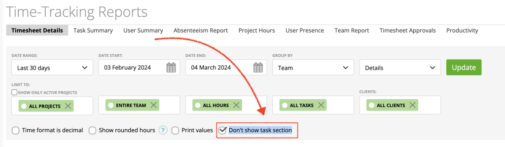 Hide task sections on reports – Zistemo Knowledge Base